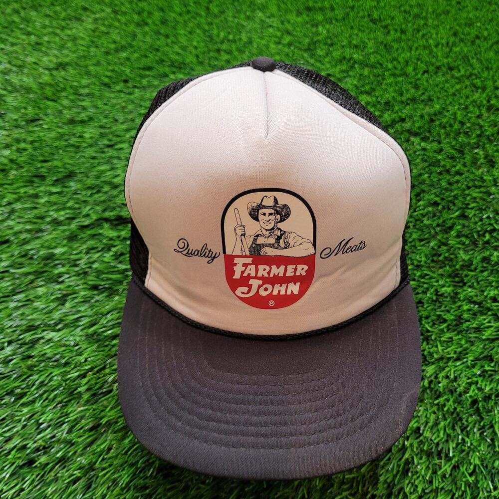 VTG 80s Farmer John Meats Rope Hat Snapback Foam Trucker Cap SoCal